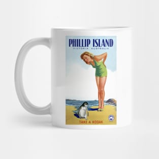 Vintage Travel Poster  Phillip Island Australia Mug